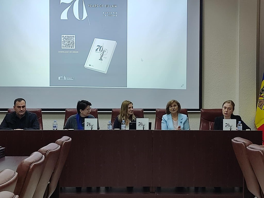 Volumul „70 DE ANI DE DREPT AL UE – O UNIUNE PENTRU CETĂȚENII SĂI” a fost lansat la USM