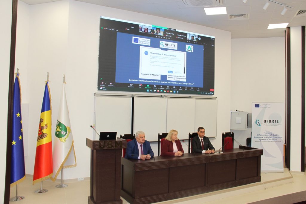 Rezultatele evaluării externe ARACIS și perspectivele de evaluare a universităților din țară – au fost discutate la USM în cadrul unui Seminar, organizat de ANACEC