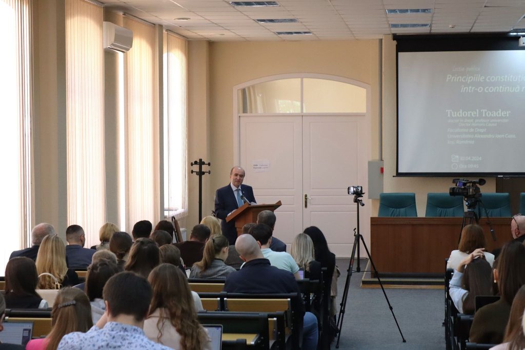 Lecția publică: „Principiile constituționale ale UE, într-o continuă redefinire” – susținută la USM de către prof. univ. dr. Tudorel Toader de la Universitatea „Alexandru Ioan Cuza” din Iași