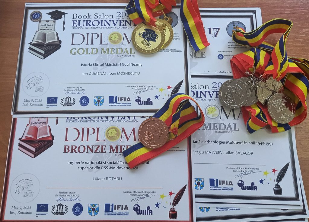 2  MEDALII DE AUR,  5 DE ARGINT,  O MEDALIE DE BRONZ ȘI  5 DIPLOME DE EXCELENȚĂ A OBȚINUT UNIVERSITATEA DE STAT DIN MOLDOVA LA SALONUL DE CARTE „EUROINVENT 2025”