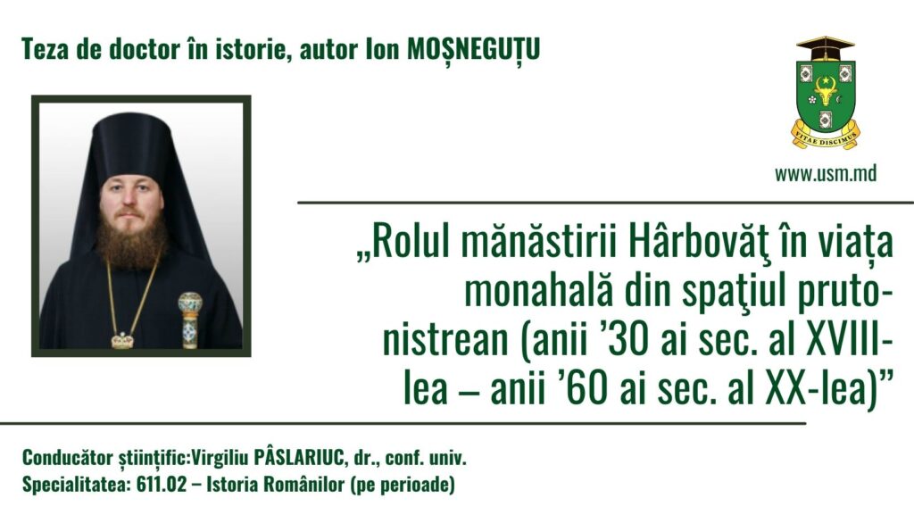 Anunț privind prezentarea tezei de doctor în istorie