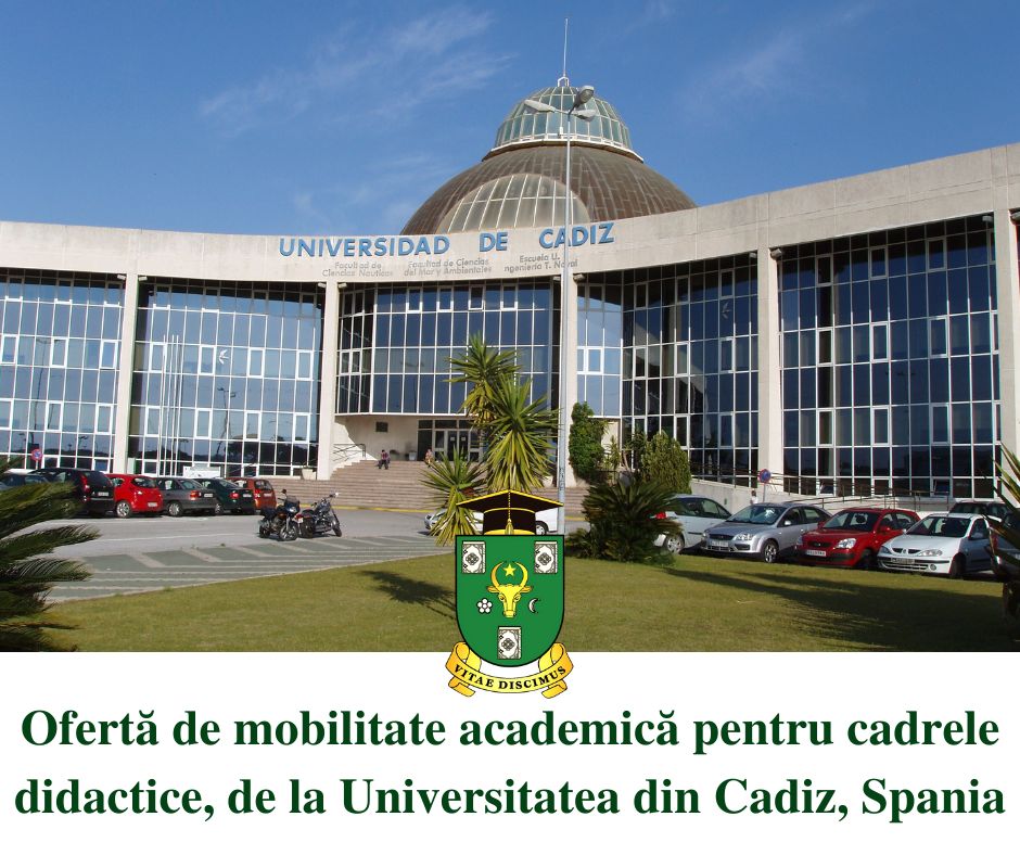 Ofertă de mobilitate academică pentru cadre didactice de la Universitatea din Cadiz, Spania
