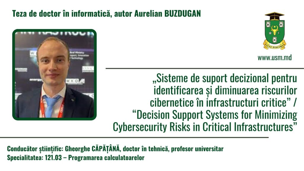 SUSȚINEREA PUBLICĂ A TEZEI DE DOCTOR ÎN INFORMATICĂ