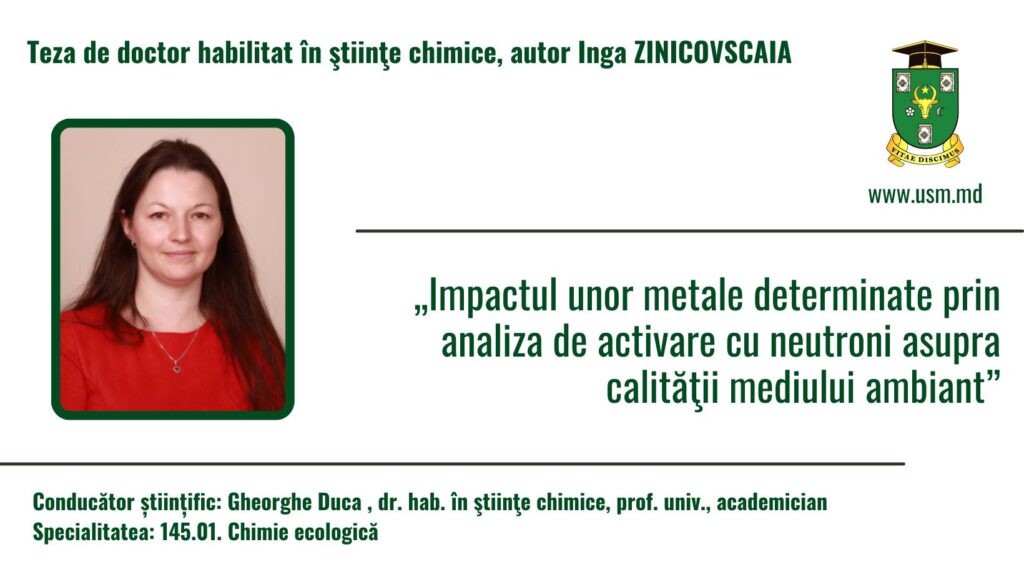 Anunț privind susținerea tezei de doctor habilitat în ştiinţe chimice