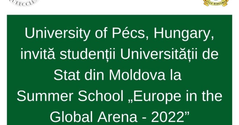 Studenții USM sunt invitați să participe la Summer School “Europe in the Global Arena – 2022”
