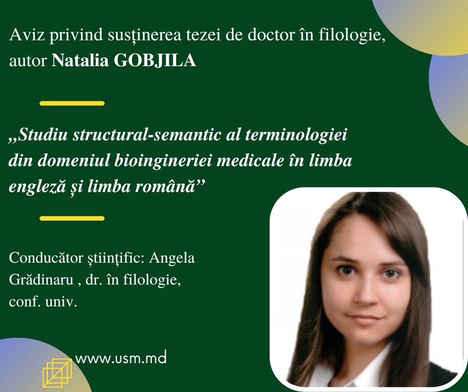 Aviz privind susținerea tezei de doctor în filologie