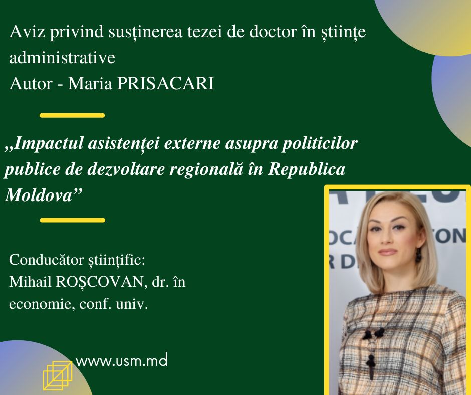 Aviz privind susținerea publică a tezei de doctor în științe administrative