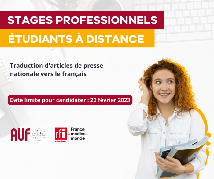 În atenția studenților USM – Centrul universitar francofon anunță Stagii de traducere la distanță, propuse de AUF în parteneriat cu RFI România