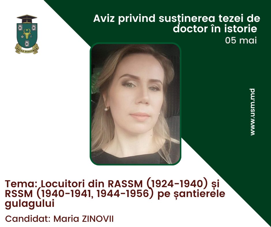 Aviz privind susținerea tezei de doctorat în istorie