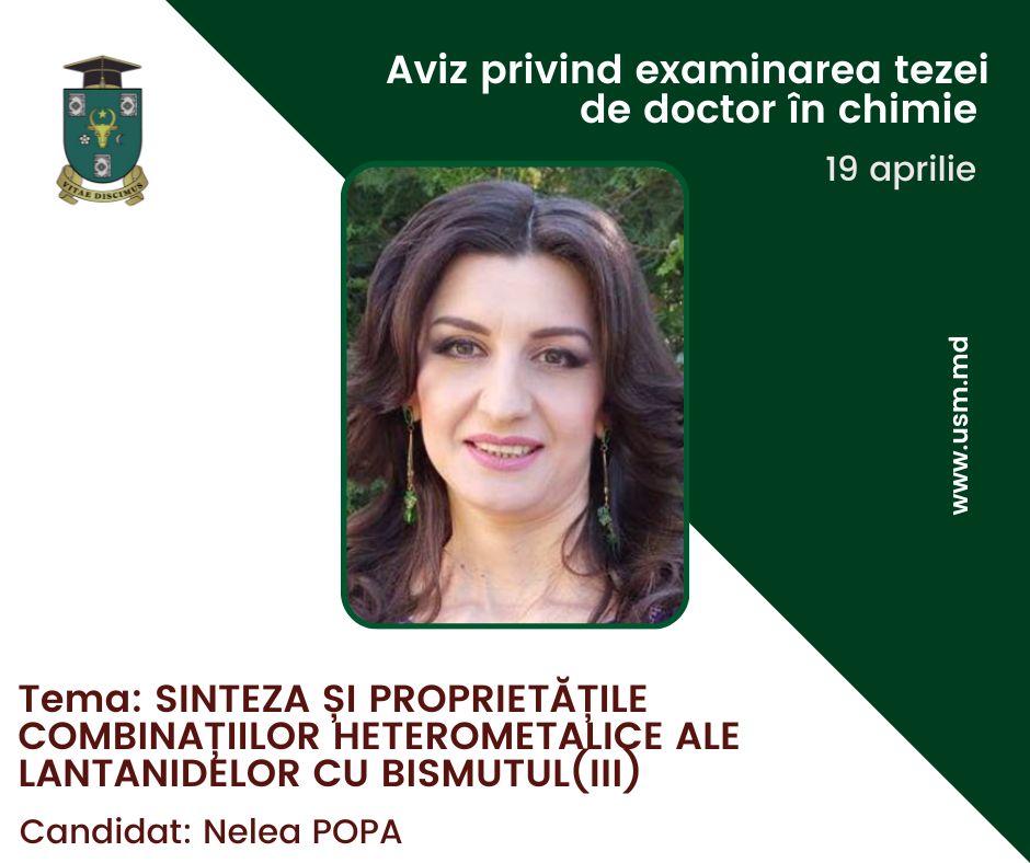 AVIZ privind examinare tezei de doctor în chimie