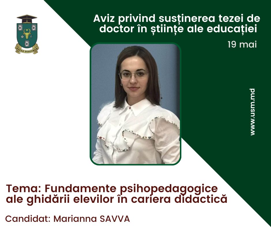 Aviz privind susținerea tezei de doctor în științe ale educației