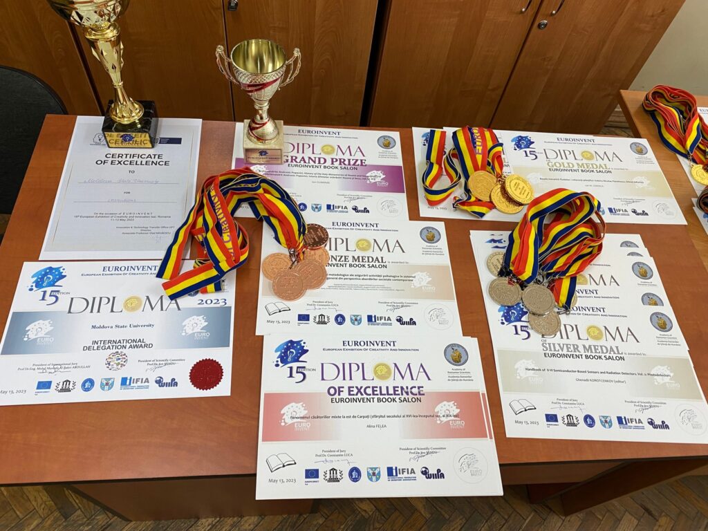Universitatea de Stat din Moldova a obținut Medalii de aur, argint și bronz la Expoziția Europeană de Creativitate și Inovație EUROINVENT
