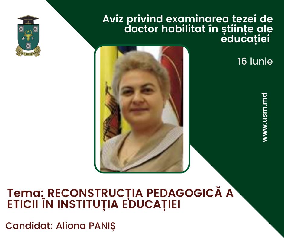 AVIZ PRIVIND EXAMINAREA TEZEI DE DOCTOR HABILITAT ÎN ȘTIINȚE ALE EDUCAȚIEI