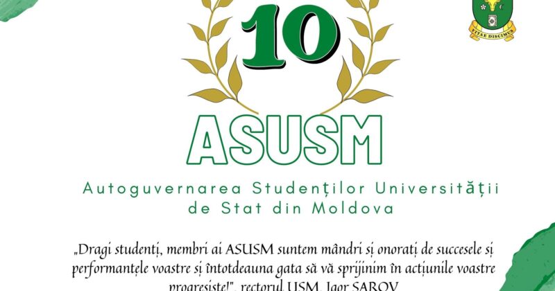 Autoguvernarea Studenților Universității de Stat din Moldova – 10 ani de la fondare