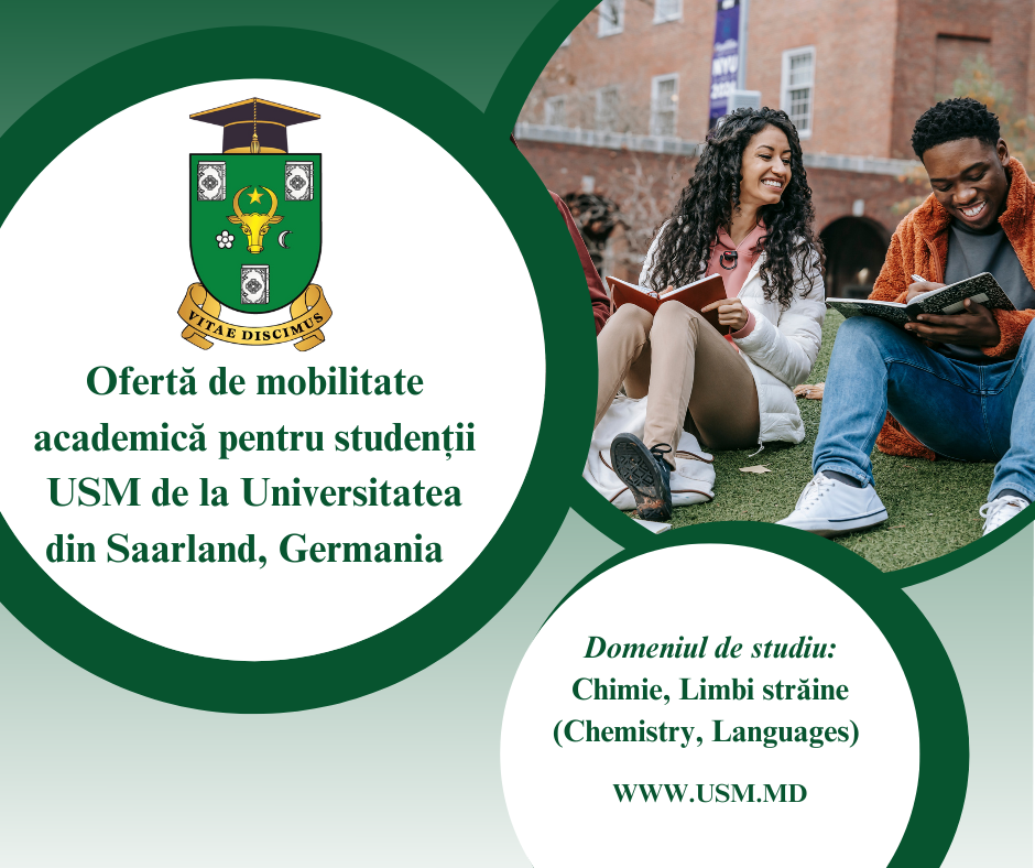 Mobilitate academică pentru studenți (Licență, Master, Doctorat) Domeniul: Chimie, Limbi străine (Chemistry, Languages), Universitatea din Saarland, Germania