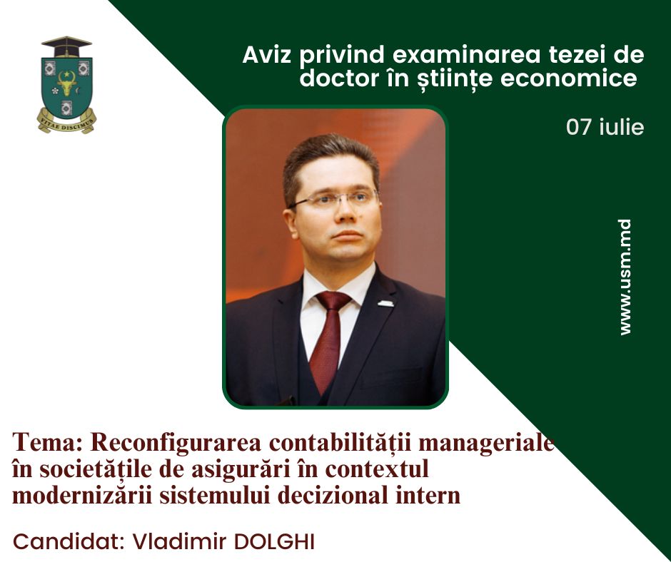 AVIZ PRIVIND EXAMINAREA TEZEI DE DOCTOR ÎN ECONOMIE