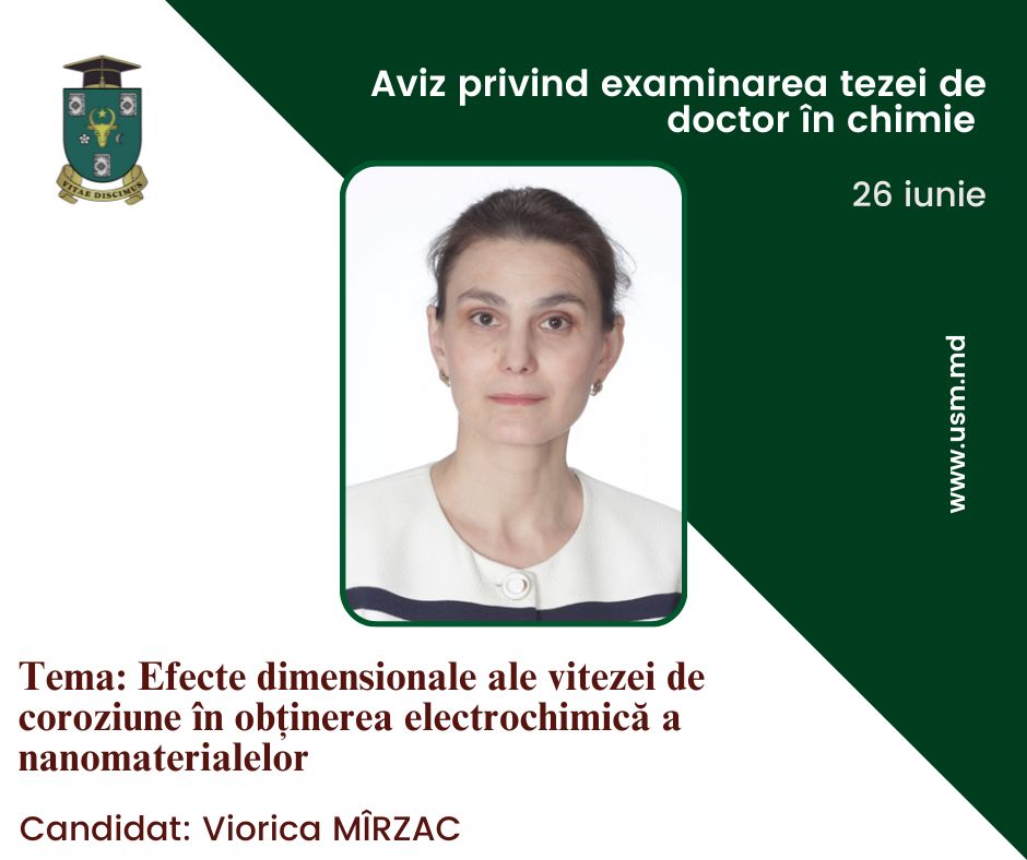 AVIZ PRIVIND EXAMINAREA TEZEI DE DOCTOR ÎN CHIMIE