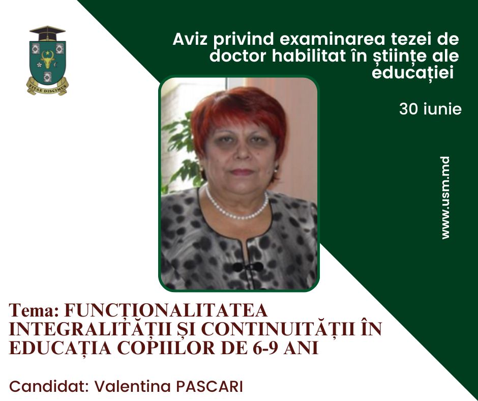 AVIZ PRIVIND EXAMINAREA TEZEI DE DOCTOR HABILITAT ÎN ȘTIINȚE ALE EDUCAȚIEI