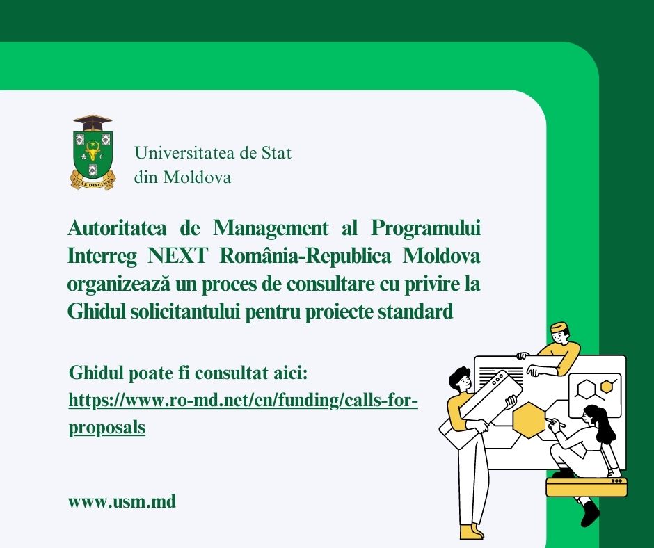 Autoritatea de Management al Programului Interreg NEXT România-Republica Moldova organizează consultări cu privire la Ghidul solicitantului pentru proiecte standard