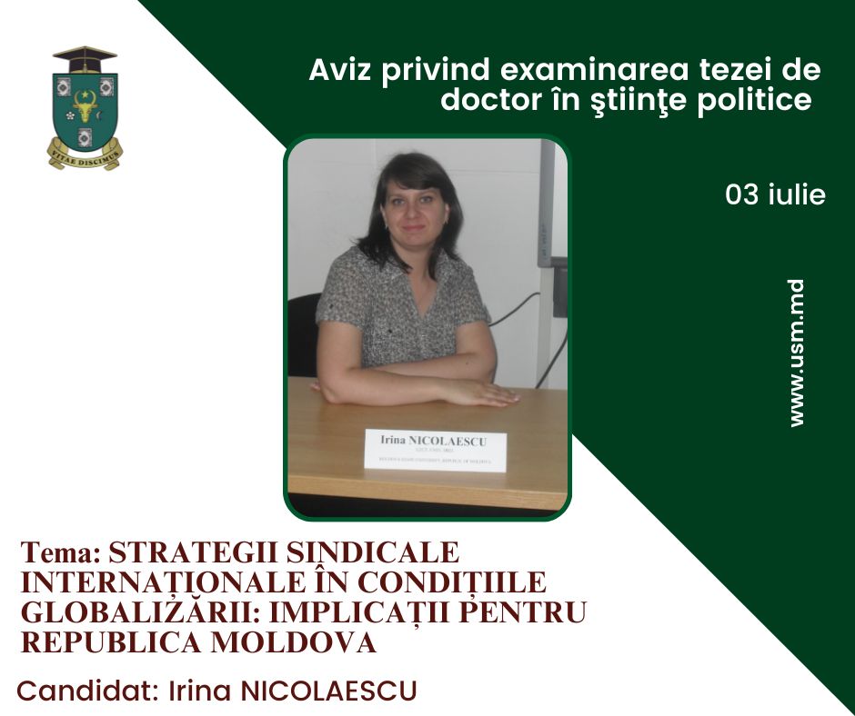 AVIZ privind examinarea tezei de doctor în științe politice