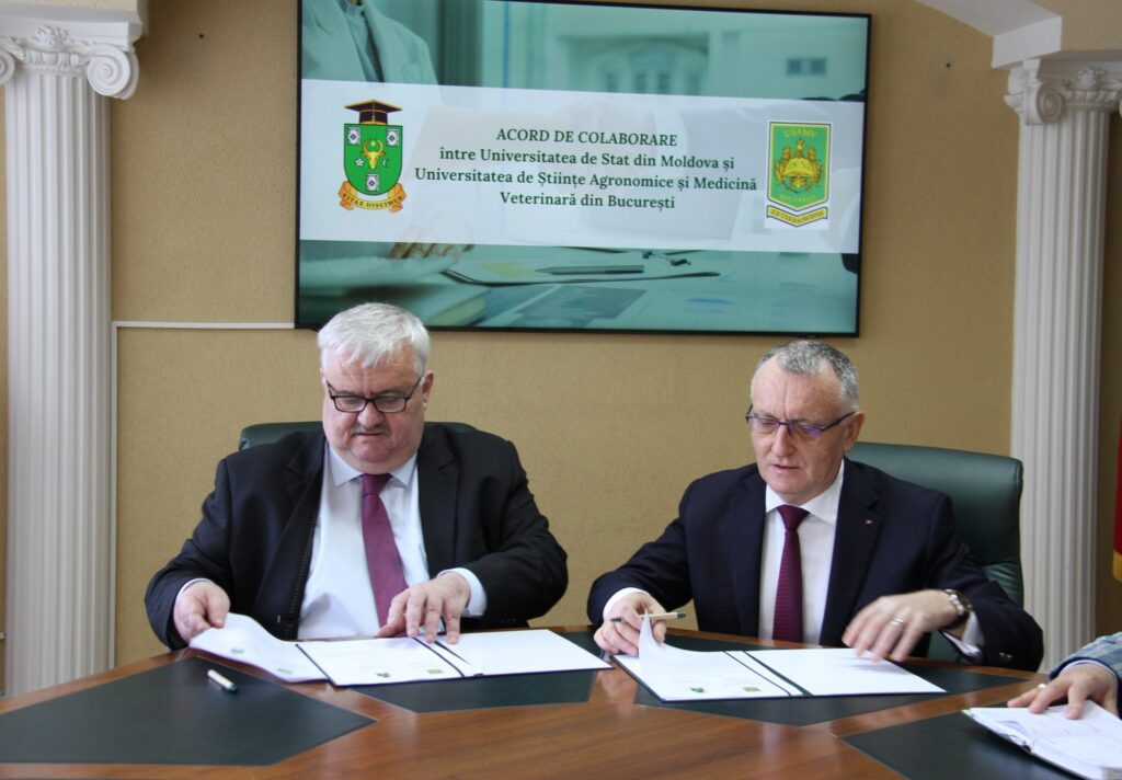 Memorandum de Colaborare semnat între Universitatea de Stat din Moldova și Universitatea de Științe Agronomice și Medicină Veterinară din București