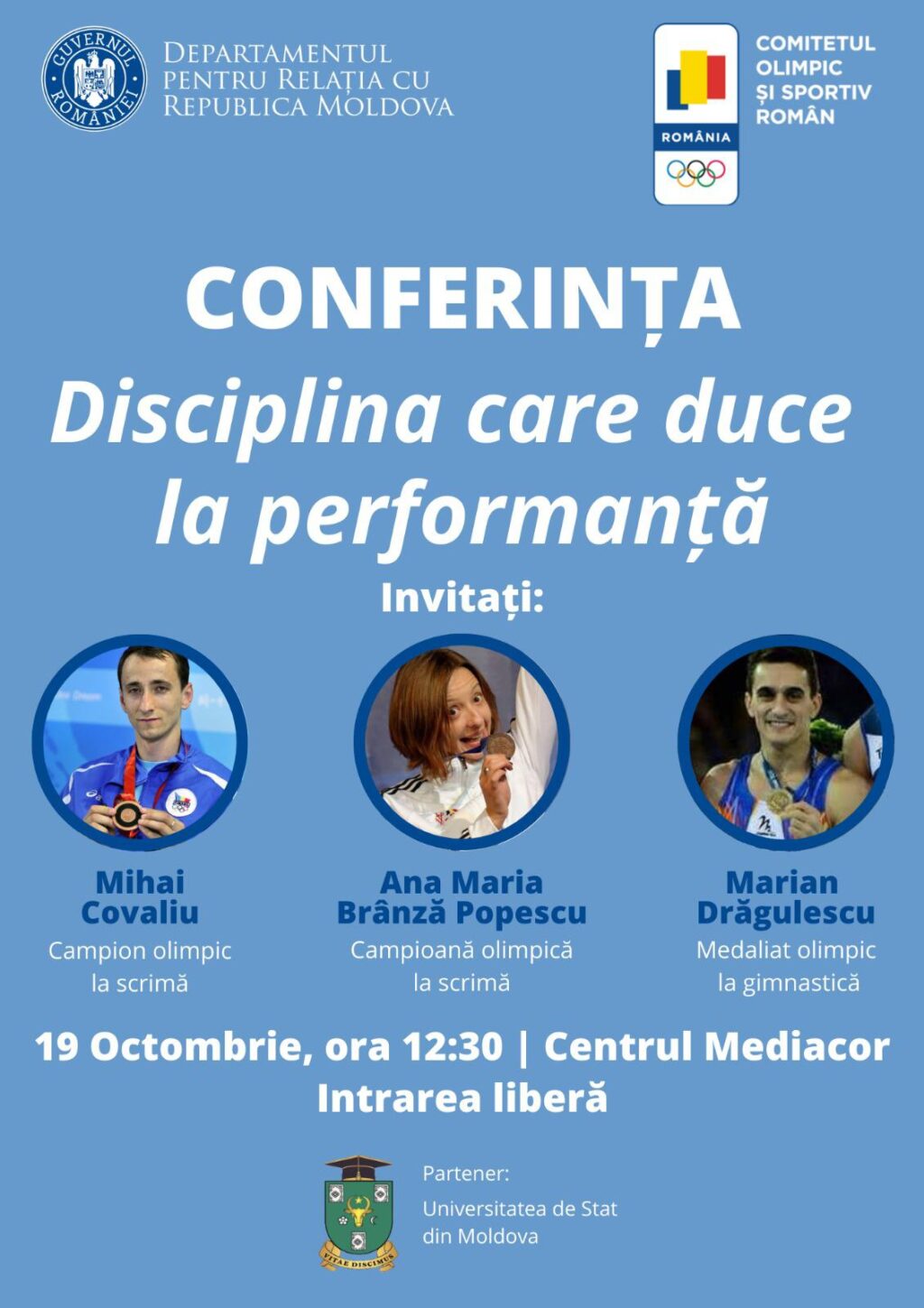 USM va găzdui Conferința „Disciplina care duce la performanță”, organizată de DRRM