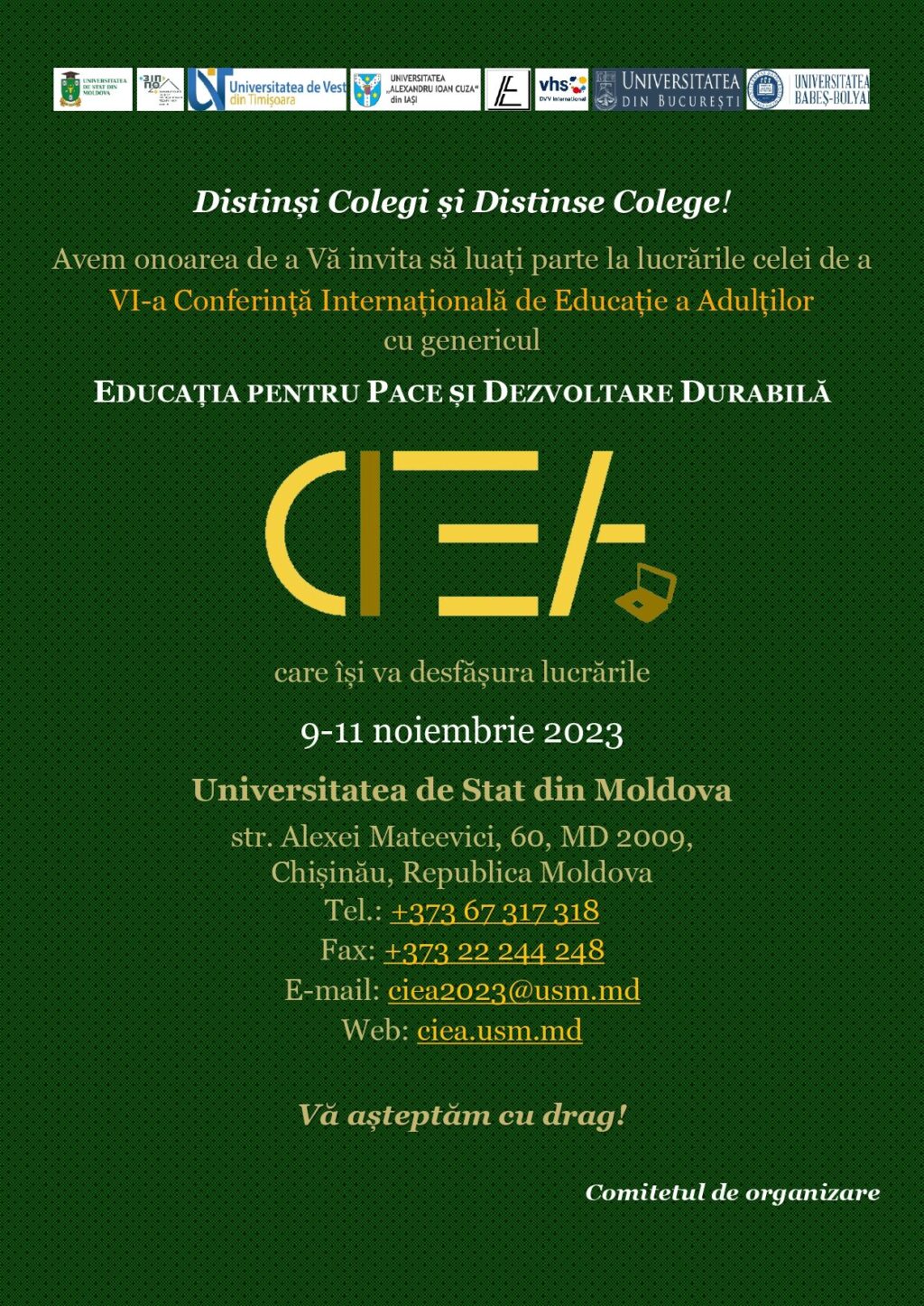 USM organizează Conferința Internațională de Educație a Adulților, ediția a VI-a