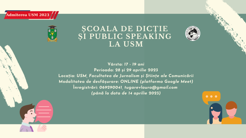 Școala de dicție și public speaking, revine la USM