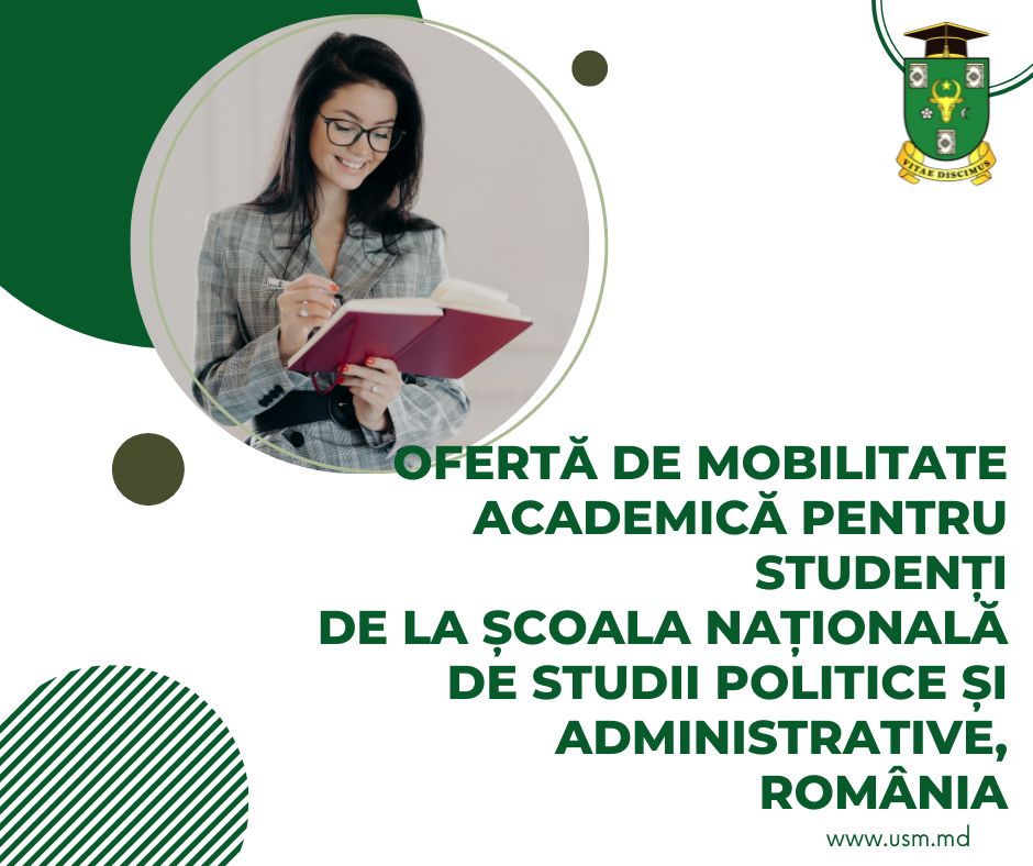 Ofertă de mobilitate academică pentru studenți de la Școala Națională de Studii Politice și Administrative, România