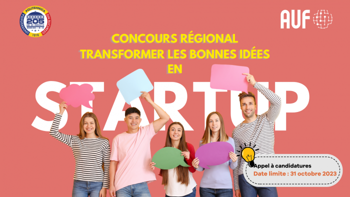 Anunț! Studenții francofoni sunt invitați să participe la Concursul 𝒓𝒆𝒈𝒊𝒐𝒏𝒂𝒍 „𝑻𝒓𝒂𝒏𝒔𝒇𝒐𝒓𝒎𝒂𝒓𝒆𝒂 𝒊𝒅𝒆𝒊𝒍𝒐𝒓 𝒃𝒖𝒏𝒆 în 𝒔𝒕𝒂𝒓𝒕-𝒖𝒑”, 2023