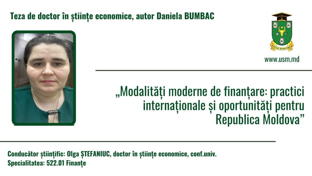 Anunț privind prezentarea tezei de doctor în științe economice