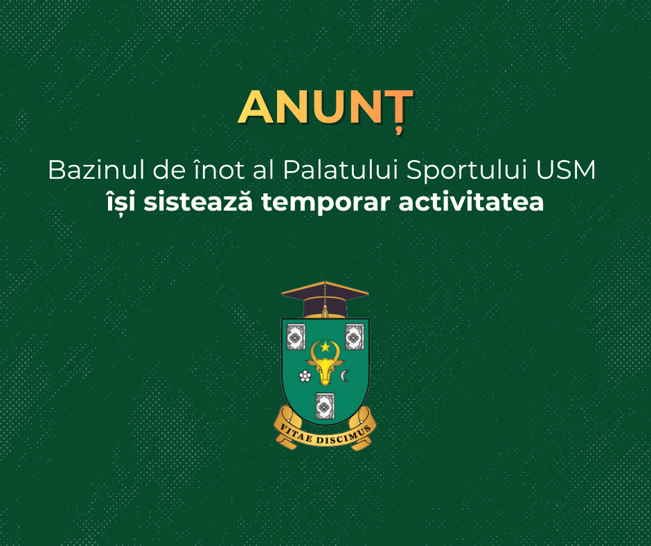 Bazinul de înot al Palatului Sportului USM își sistează temporar activitatea