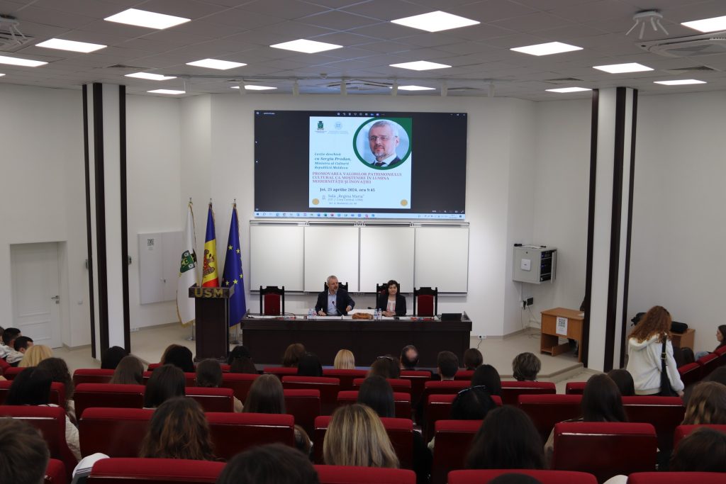 Studenții USM – dialog cu Ministrul Culturii, Sergiu Prodan despre promovarea valorilor patrimoniului cultural