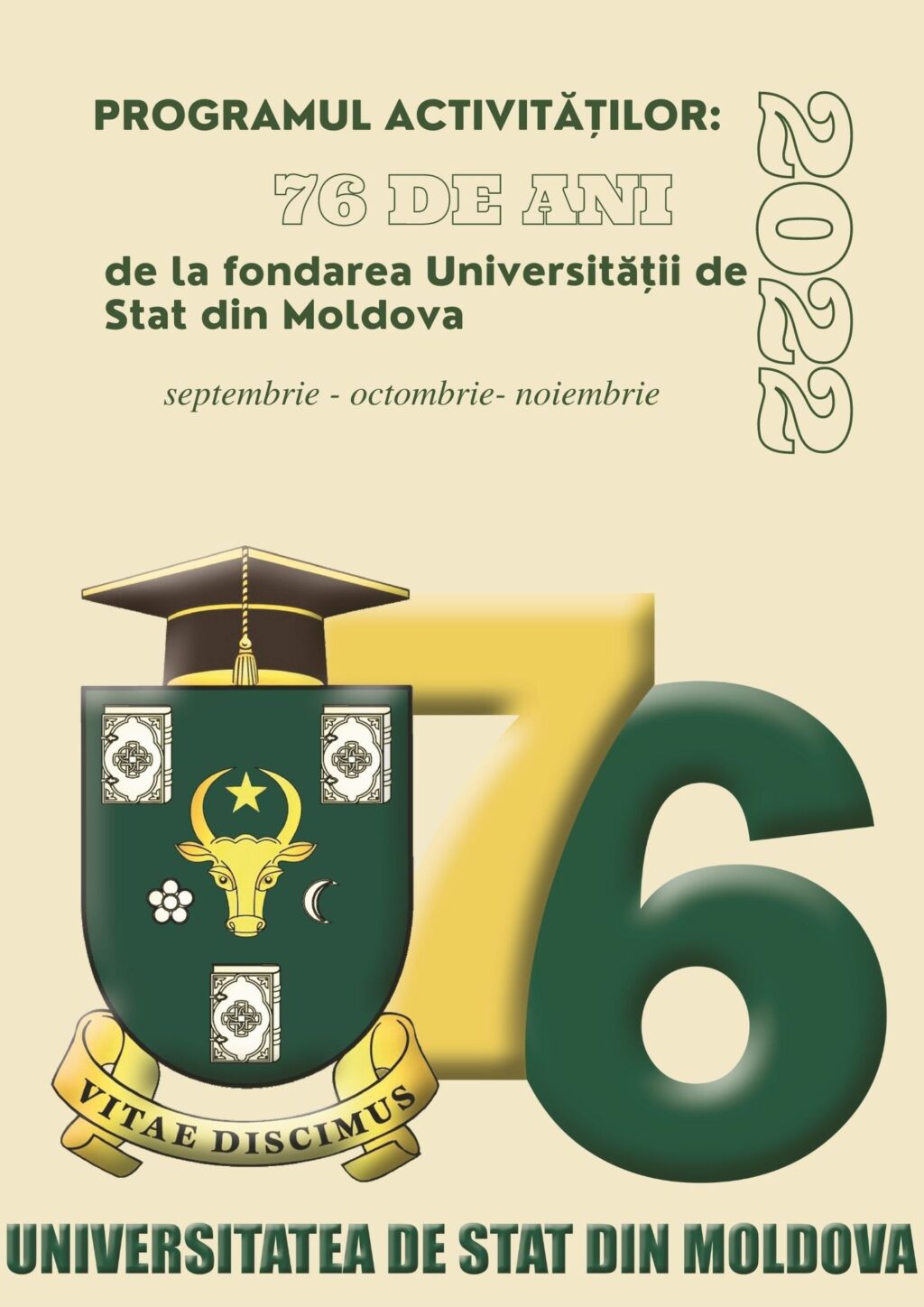 Universitatea de Stat din Moldova continuă să-și scrie istoria! Sărbătorim 76 de ani de la fondarea instituției prin organizarea unei suite de evenimente cu caracter educațional, științific și cultural