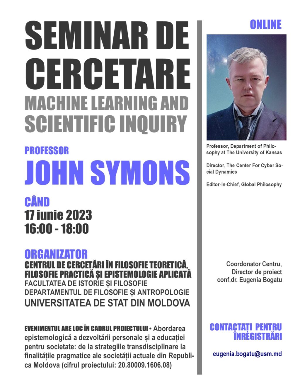 Invitație la seminarul de cercetare organizat de Centrul de Cercetări în Filosofie Teoretică, Filosofie Practică și Epistemologie Aplicată