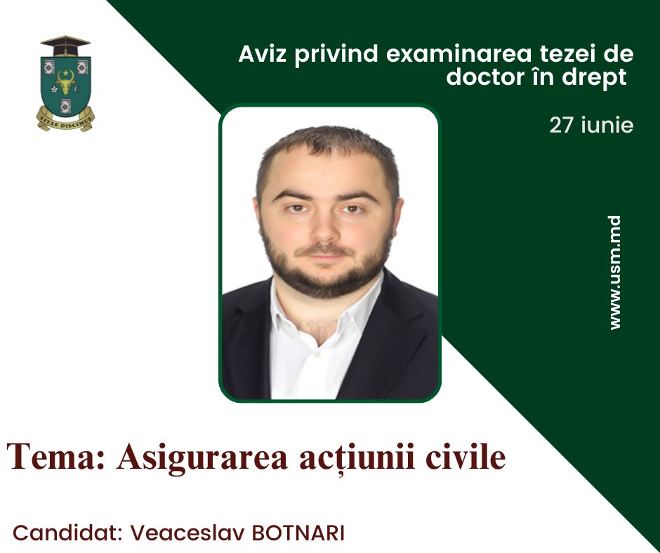 AVIZ PRIVIND EXAMINAREA TEZEI DE DOCTOR ÎN DREPT