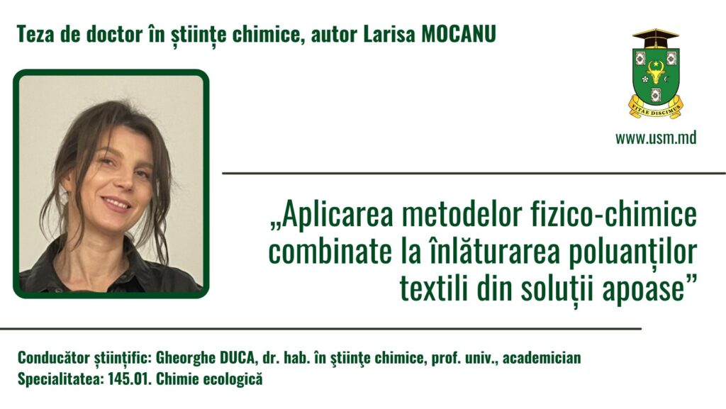 Anunț privind susținerea tezei de doctor în științe chimice