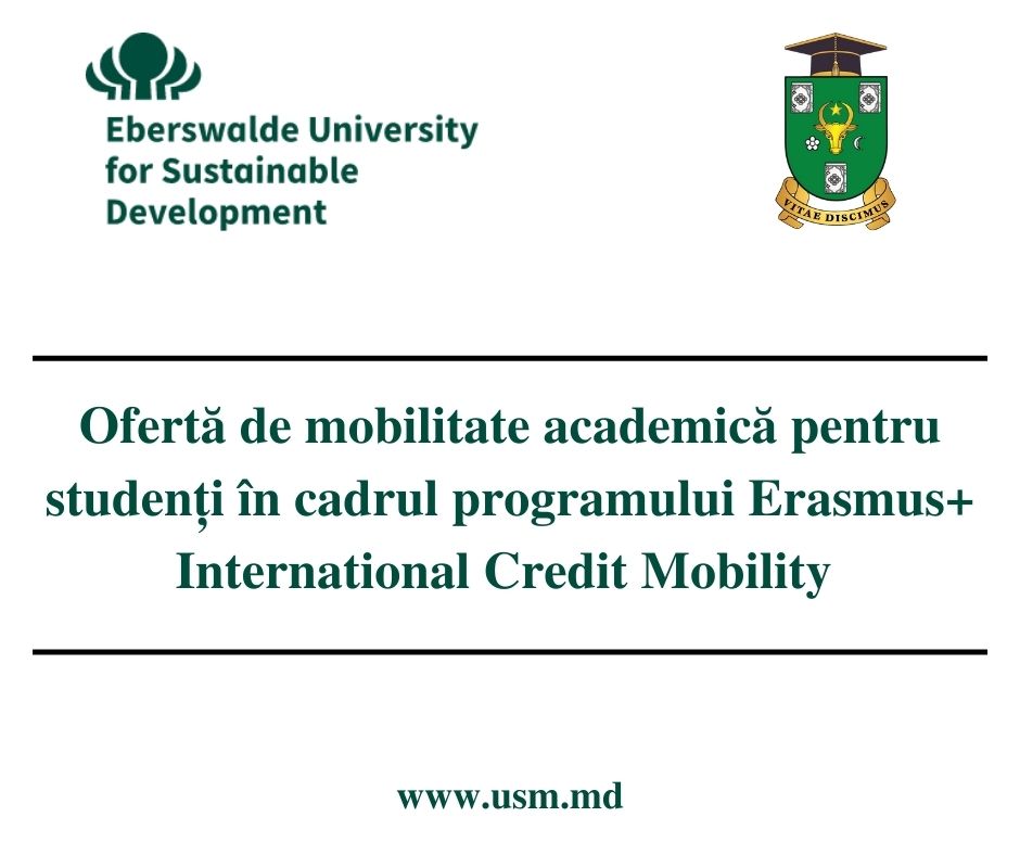 Ofertă de mobilitate academică pentru studenți de la Universitatea pentru dezvoltare durabilă Eberswalde, Germania