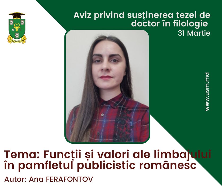 𝘼𝙫𝙞𝙯 𝙥𝙧𝙞𝙫𝙞𝙣𝙙 𝙨𝙪𝙨𝙩̗𝙞𝙣𝙚𝙧𝙚𝙖 𝙩𝙚𝙯𝙚𝙞 𝙙𝙚 𝙙𝙤𝙘𝙩𝙤𝙧 𝙞̂𝙣 𝙛𝙞𝙡𝙤𝙡𝙤𝙜𝙞𝙚