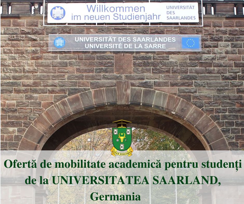 Ofertă de mobilitate academică pentru studenți de la UNIVERSITATEA SAARLAND, Germania