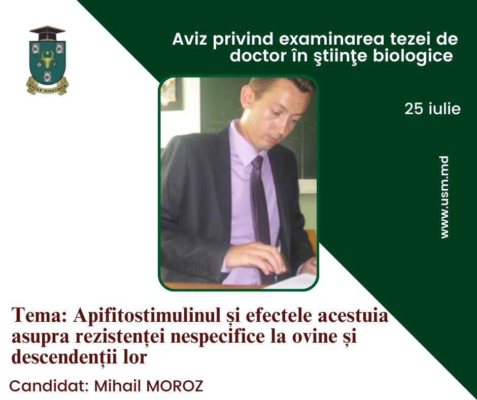 Aviz privind examinarea tezei de doctor în științe biologice