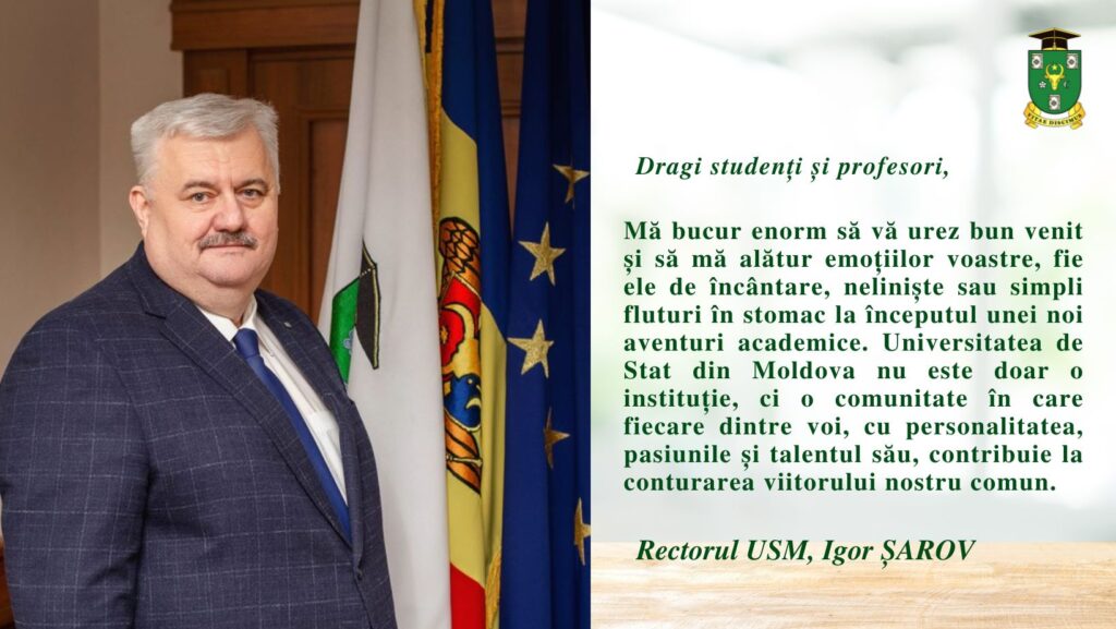 Mesajul rectorului USM, Igor Șarov cu ocazia începerii noului an de studii