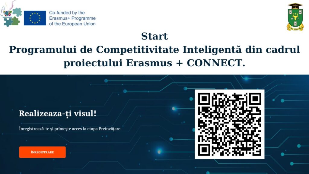 A fost dat startul inregistrării la ediția a 3-a a Programului de Competitivitate Inteligentă din cadrul proiectului Erasmus + CONNECT