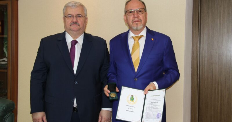 Ambasadorul României la Chișinău – în vizită de rămas bun la Universitatea de Stat din Moldova