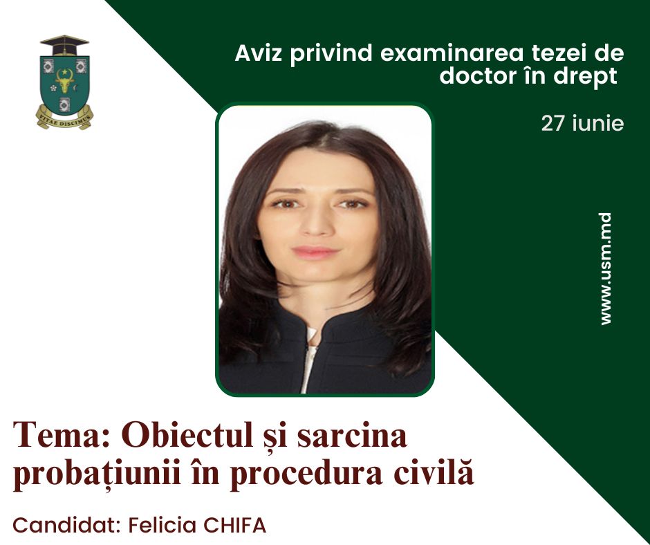 AVIZ PRIVIND EXAMINAREA TEZEI DE DOCTOR ÎN DREPT