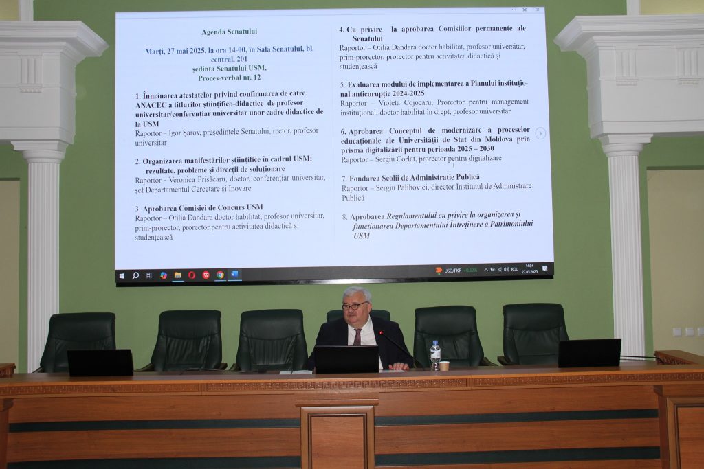Senatorii USM s-au reunit în ședință – Agenda a cuprins o serie de subiecte ce vizează dezvoltarea instituțională, centrată pe calitate, inovație și transparență