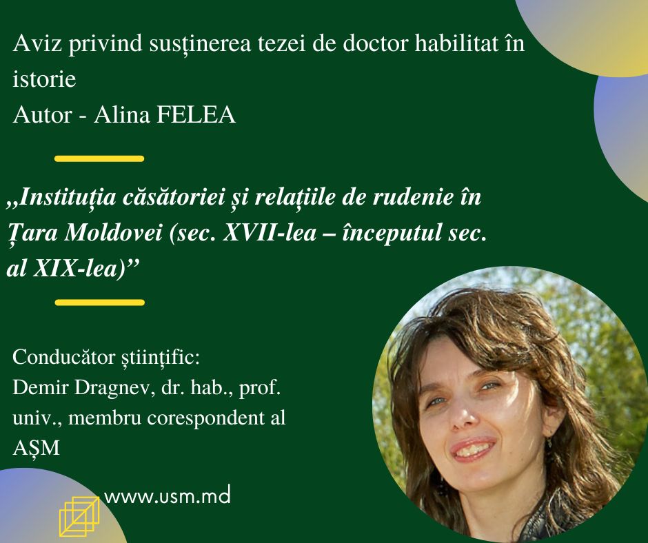 Aviz privind susținerea publică a tezei de doctor habilitat în istorie