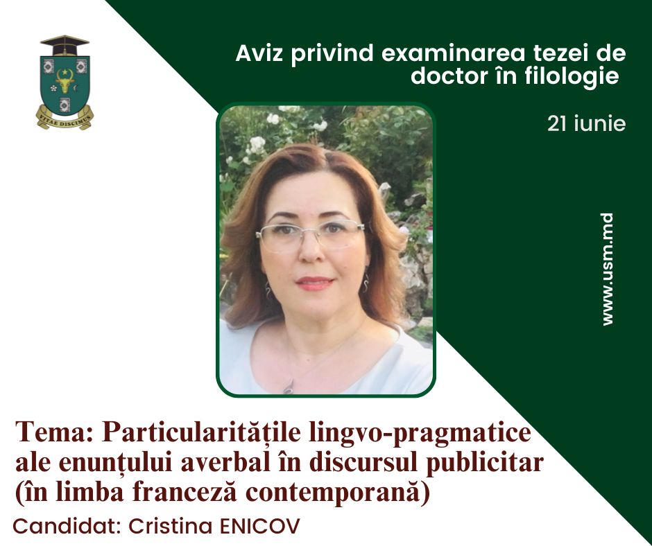 AVIZ PRIVIND EXAMINAREA TEZEI DE DOCTOR ÎN FILOLOGIE