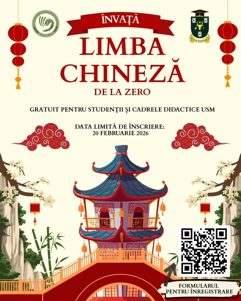 USM anunță lansarea cursului gratuit de limba chineză!