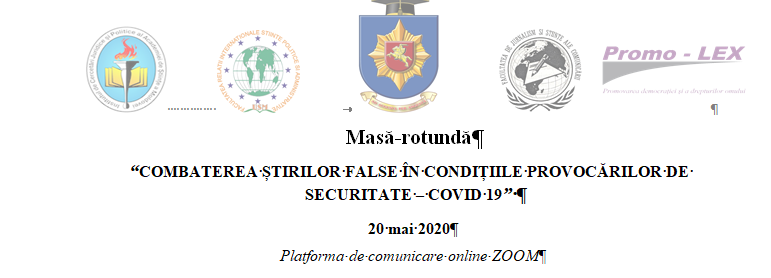 Masa-rotundă „Combaterea știrilor false în condițiile provocărilor de securitate – Covid 19”